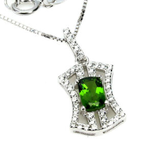 CHROME DIOPSIDE WHITE GOLD PENDANT
