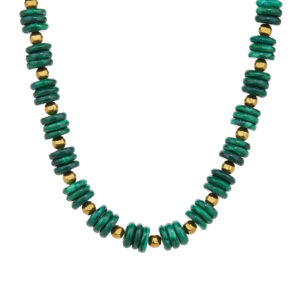 MALACHITE NECKLACE WITH ROUND HEMATITE