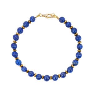 LAPIS LAZULI BRACELET WITH RONDELLE HEMATITE
