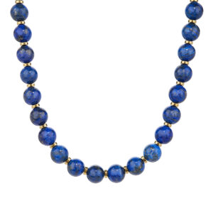 LAPIS LAZULI NECKLACE WITH RONDELLE HEMATITE