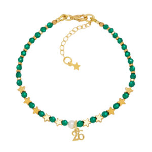 GREEN ONYX STAR LUCKY CHARM BRACELET