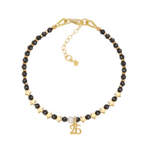 BLACK SPINEL STAR LUCKY CHARM BRACELET