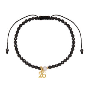 BLACK SPINEL LUCKY CHARM BRACELET