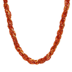 CORALS & CARNELIANS BRAID NECKLACE