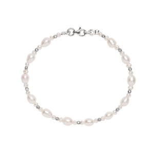 FRESH WATER PEARLS & HEMATITE BRACELET