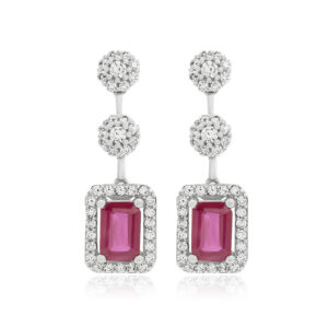 OCTAGON RUBY EARRINGS