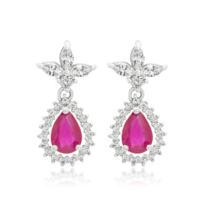 PEAR RUBY EARRINGS