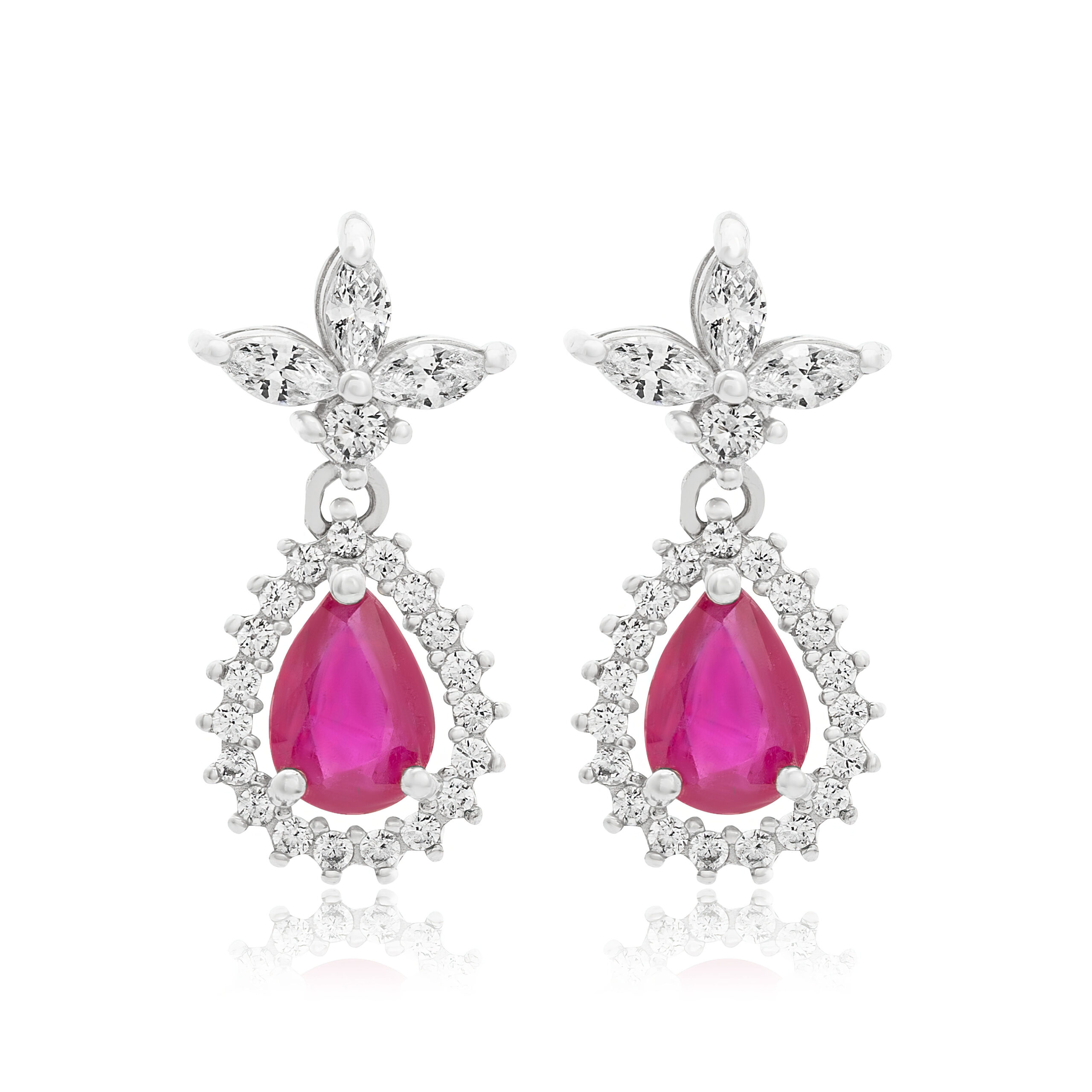 PEAR RUBY EARRINGS
