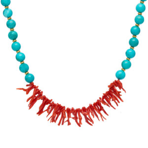 CORALS & TURQUOISE NECKALCE