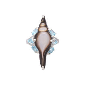 NATURAL TOPAZ & SHELL RING