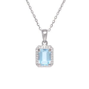 SKY BLUE OCTAGON TOPAZ PENDANT