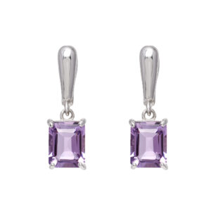 AMETHYST OCTAGON EARRINGS