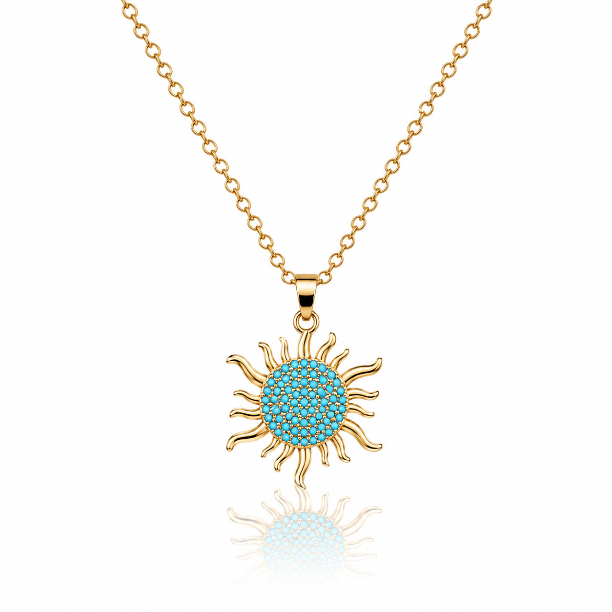 TURQUOISE SUNBURST PENDANT